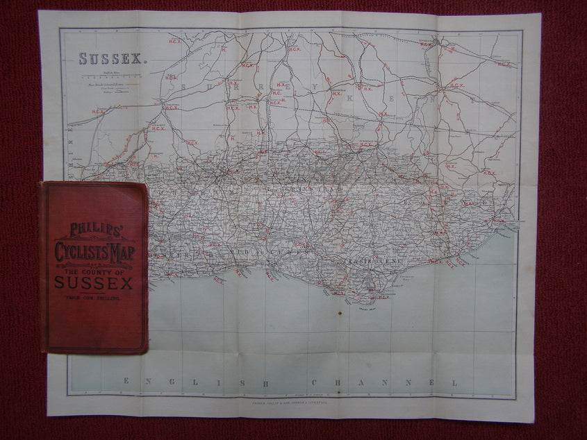 Philips' Cyclists' Map of the The County of Sussex