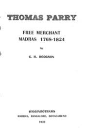 Thomas Parry Free Merchant Madras 1768-18